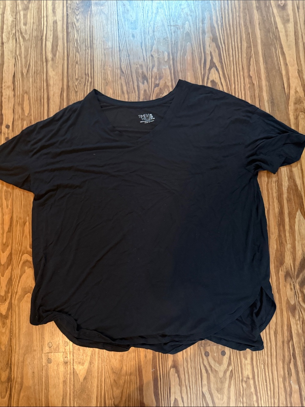 Black V-Neck Short Sleeve Tee - Lightweight Casual